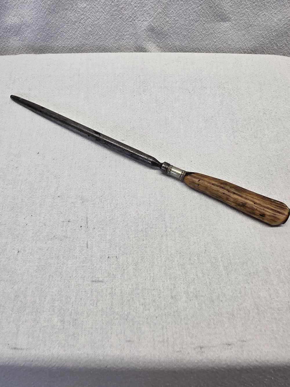Vintage Antique Stag Handle Knife Sharpening Steel Honing Rod Tool